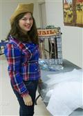 Felicia Escandon helping out on the craft table.
